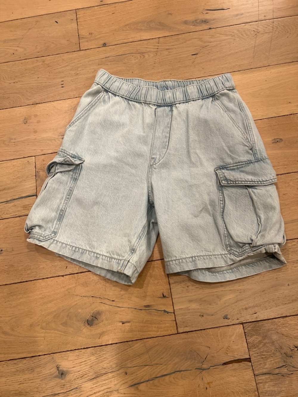 H&M Light Blue Denim Cargo Shorts - Men